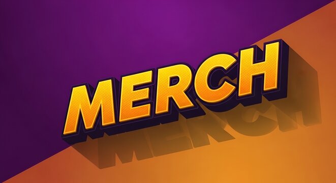 Bold Yellow Merch Store 3D Typography Design