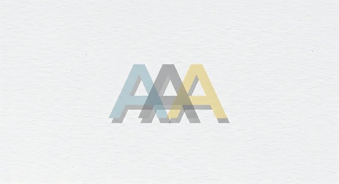 Minimalist Aaa logo design on textured white paper