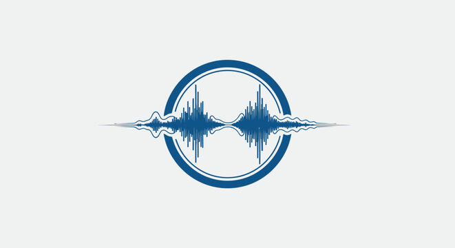 Abstract sound wave visualization in a circle, audio waveform, equalizer graphic