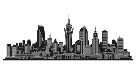 Obraz premium Johannesburg city skyline silhouette, urban architecture icon
