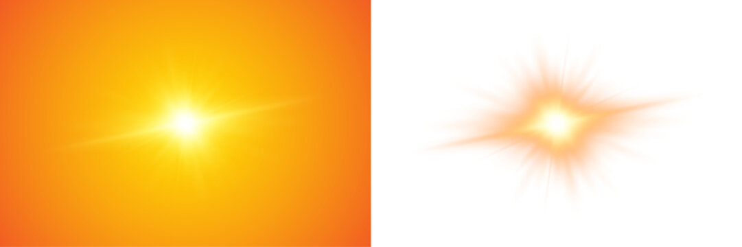 Vibrant orange bright sun background