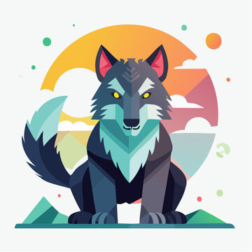 Geometric Wolf Illustration