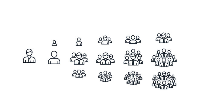 People icons in various group sizes
