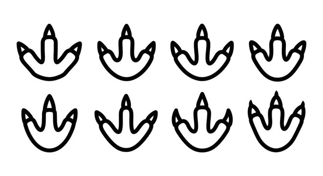 Black line art crown icons set.