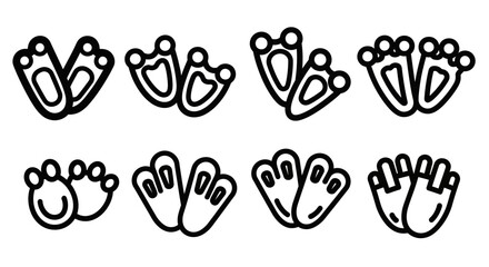 Fototapeta premium Collection of animal paw prints.