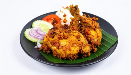 Fototapeta premium Ayam betutu Balinese spiced chicken, isolated on white background