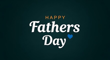 Fototapeta premium Happy Fathers Day card with white and orange text on dark background