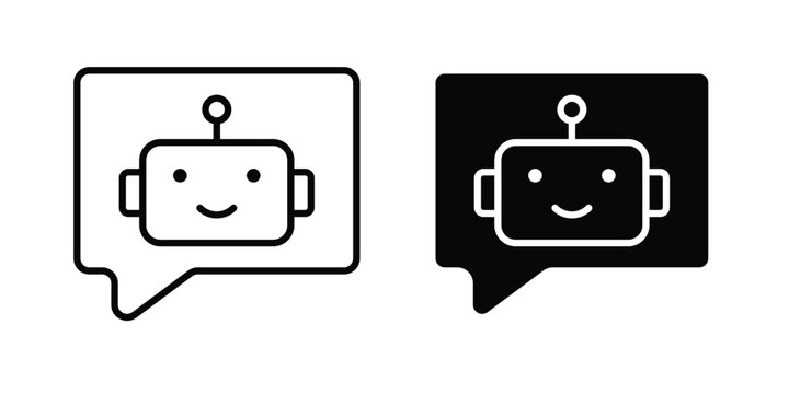 Chatbot speech bubble icon symbol design vector illustration.