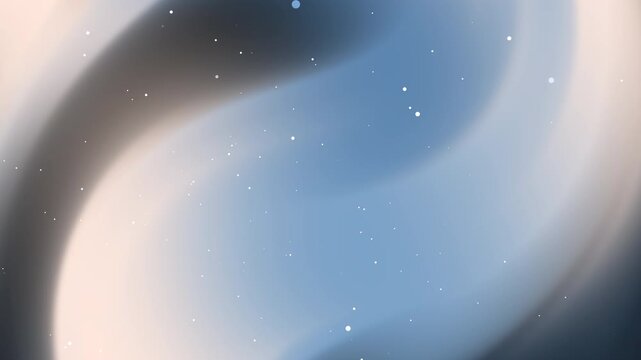 Elegant abstract liquid gradient background in silver, blue, and cream tones featuring glowing white particle dust. Perfect for premium branding, modern tech videos, and digital backdrops.