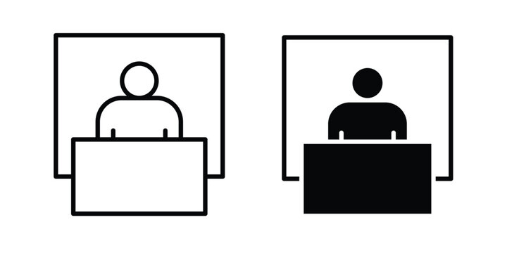 Exhibitor icon symbol design vector illustration.