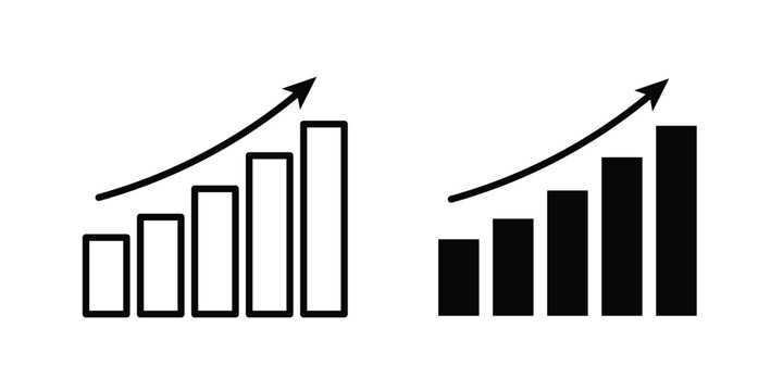 Growth graph icon symbol design vector illustration.