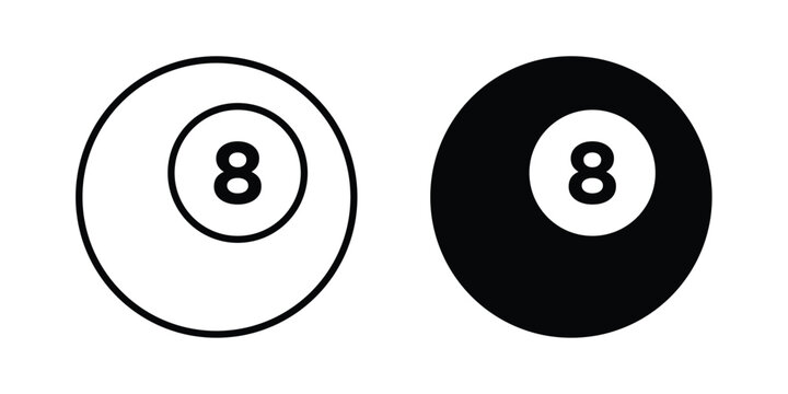 Pool 8 ball icon symbol design vector illustration.