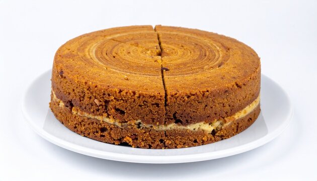 Lapis legit Indonesian layered spice cake, isolated on white background