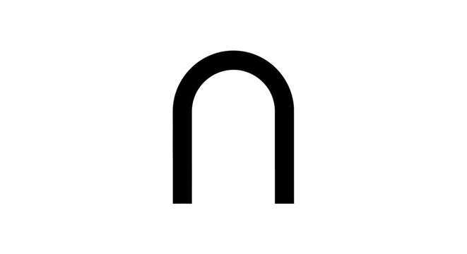 Black curved metal hook shape.