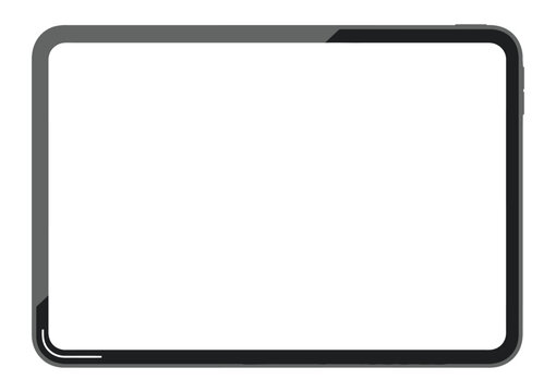 Tablet computer mockup with empty touch screen vector illustration