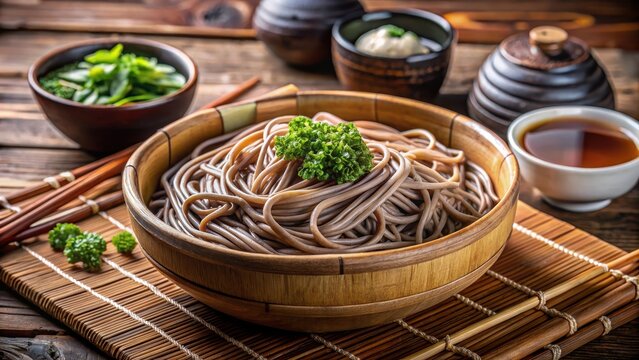 Soba is a traditional japanese dish made of buckwheat noodles