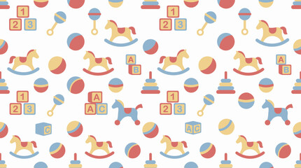 Colorful Nautical Pattern with Boats, Anchors and Seashells for Background Design. © pixmastock
