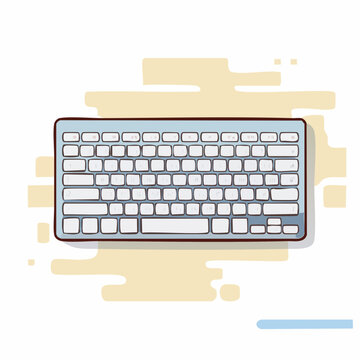 Flat Design Illustration of a Computer Keyboard