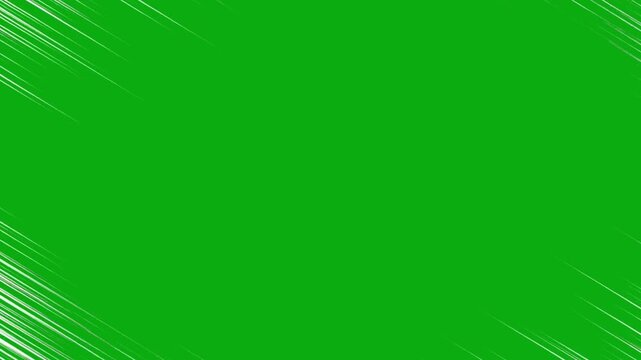 Diagonal top right white speed lines animated on a green screen chroma key background action anime flash motion comic manga speed zoom dash effect background explosion superman a heroism kinetic up