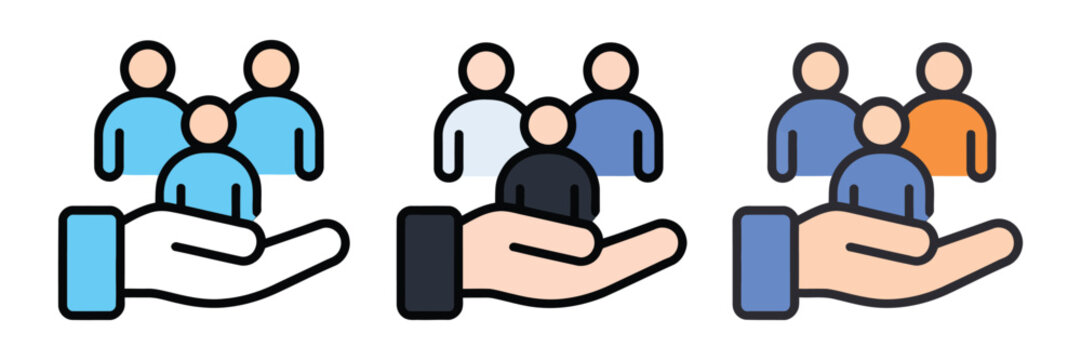 Social Contribution multiple icon set. vector illustration