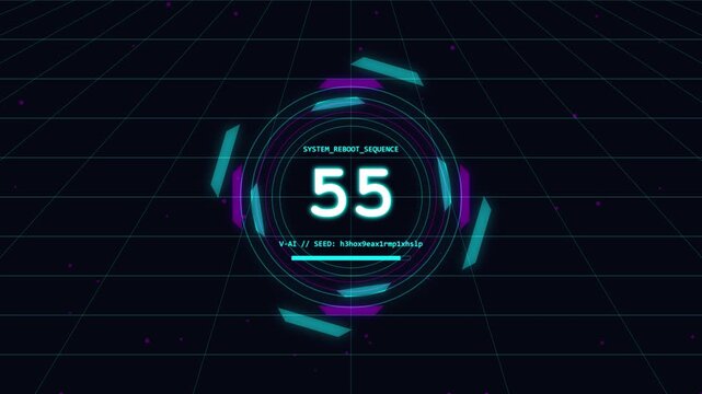 1 minutes Countdown Neon Animation