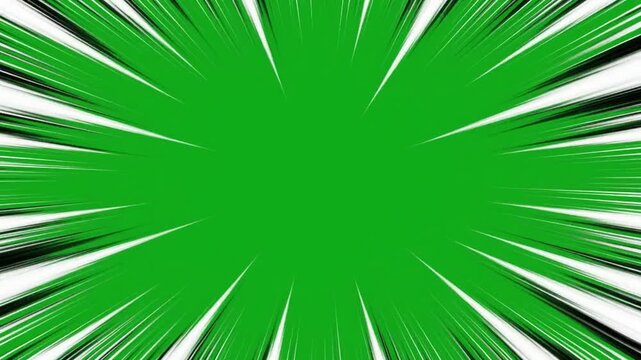 Heavy black white radial burst animated on a green screen chroma key background manga zoom speed action motion anime comic effect dash flash movement a speed a manga time fx dynamic