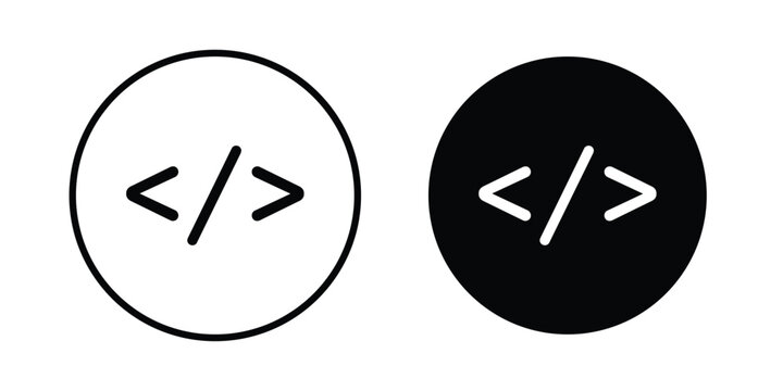 Code icon collection, linear icons set with solid style