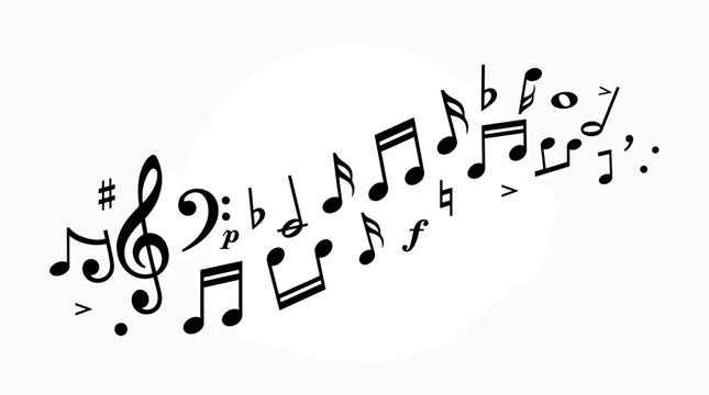 Musical Notes Flowing Wave