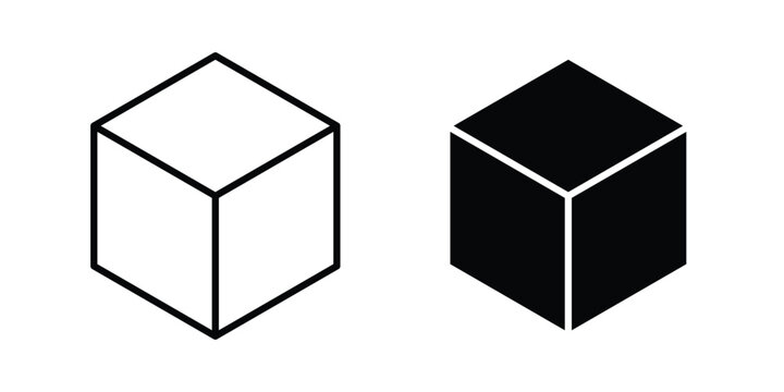 Cube icon collection, linear icons set with solid style