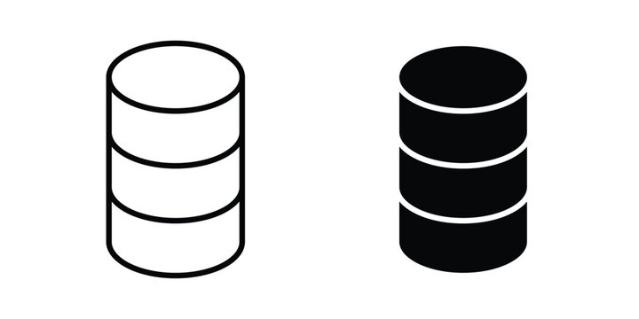 Data storage icon collection, linear icons set with solid style