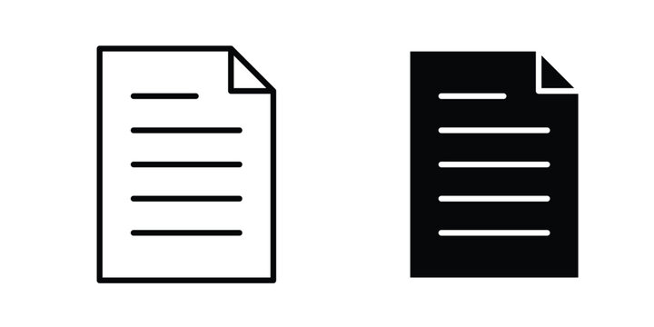 Document icon collection, linear icons set with solid style