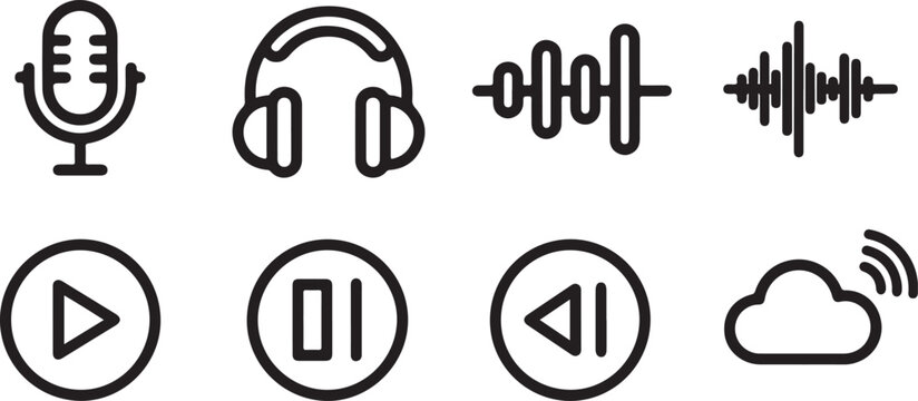 Vector icons of electrical components and circuit symbols Vector