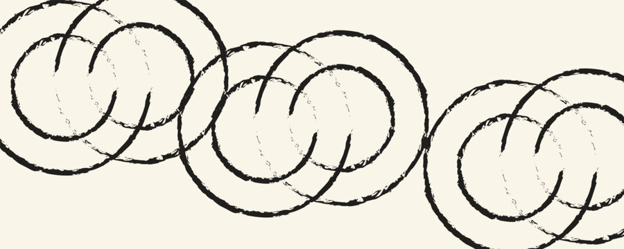 Black and red ink round stroke set