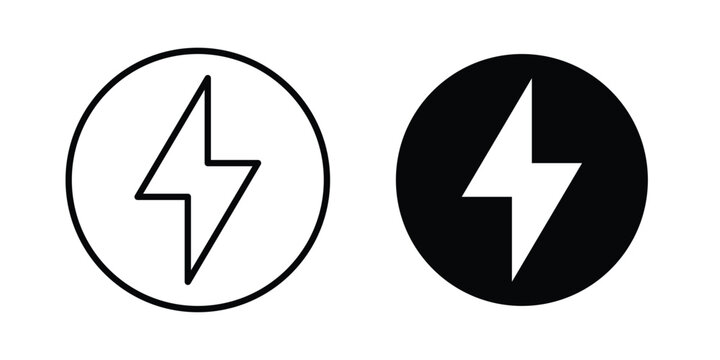 Flash icon collection, linear icons set with solid style