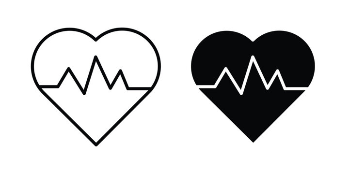 Heartbeat icon collection, linear icons set with solid style
