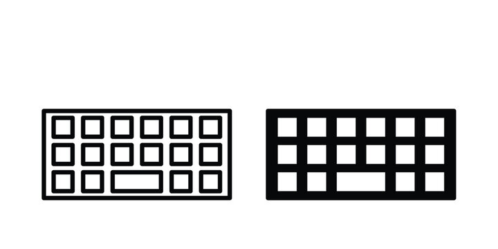 Keyboard icon collection, linear icons set with solid style