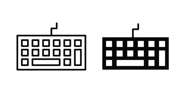 Keyboard icon collection, linear icons set with solid style