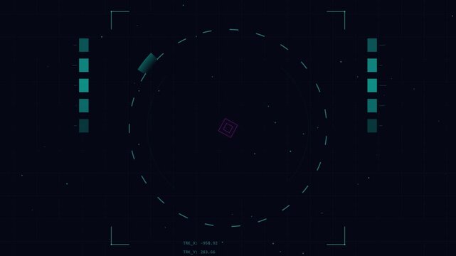 Futuristic Digital Heads Up Display Interface Scanning Target Data