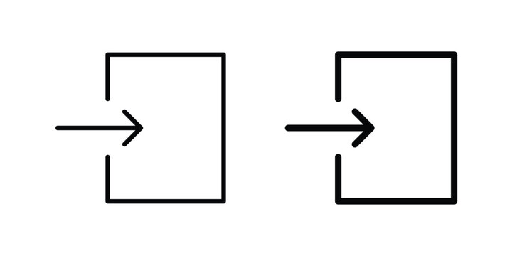 Log in icon collection, linear icons set with solid style