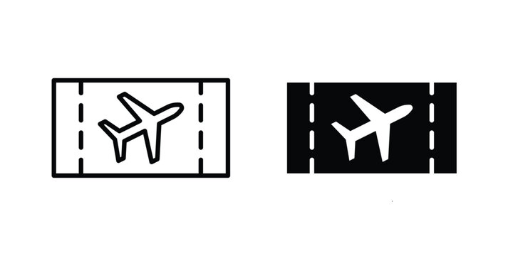 Plane Ticket icon collection, linear icons set with solid style