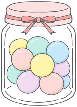 귀여운 사탕 유리병 사탕박스 candy 일러스트