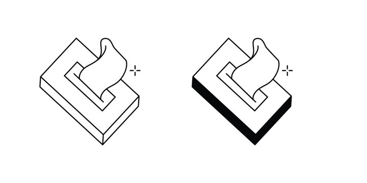 Tissue Box set icon with white background vector stock illustration