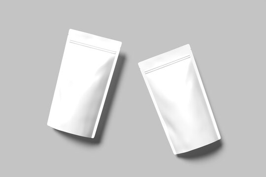 Realistic blank pouch packaging illustration for mockup