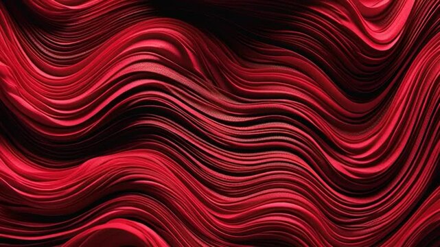 Abstract Red Waves Flowing Organic Texture Background.