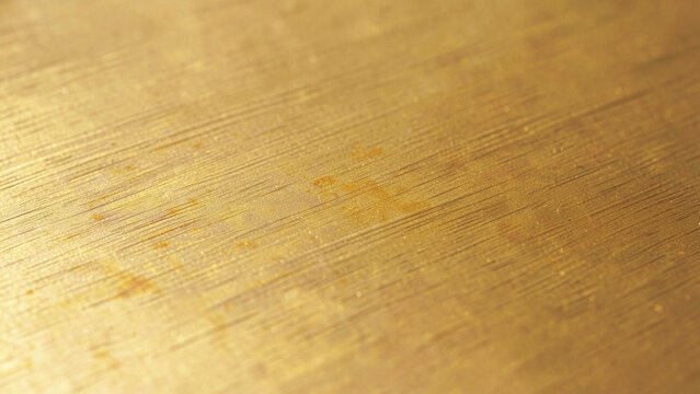 Brushed golden metallic texture with subtle central oxidation patch