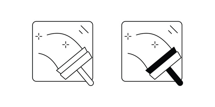 Squeegee set icon with white background vector stock illustration