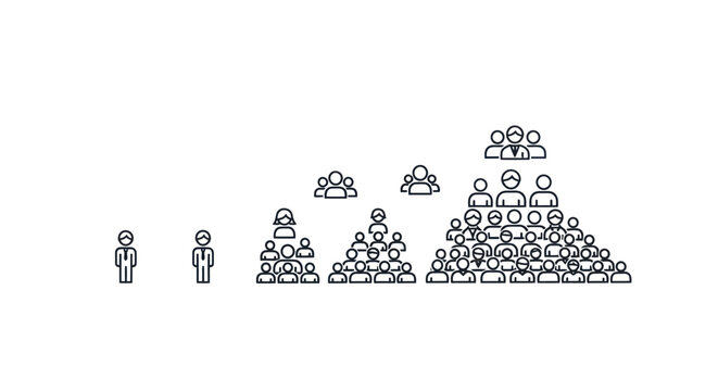 People icons representing growth and society