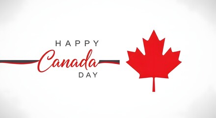 Obraz premium Canada Day greeting with red maple leaf
