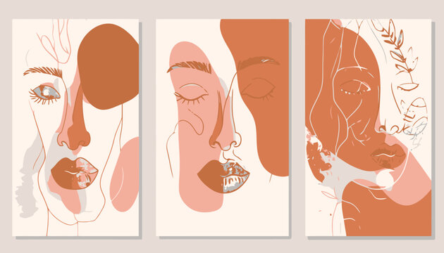 Abstract Art Face Portrait Panels.