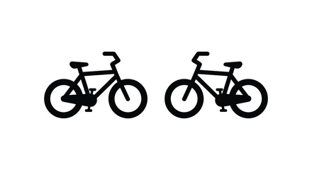 Fototapeta premium Two bicycles side by side black silhouette